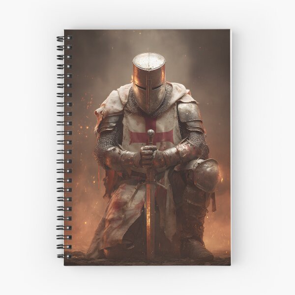 Item preview, Templar Crusader Knight Kneeing Medieval Warrior Art designed and sold by GrinGalore.
