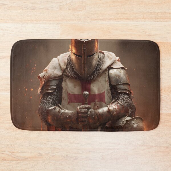 Item preview, Templar Crusader Knight Kneeing Medieval Warrior Art designed and sold by GrinGalore.