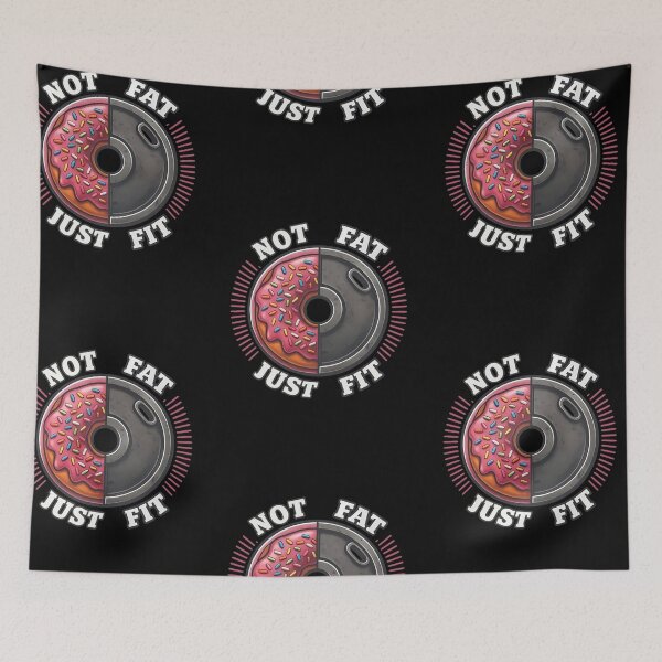 Item preview, Not Fat Just Fit Donut and Weight Plate Gym Art designed and sold by Velvet-Mirage.