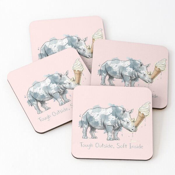 Item preview, Tough Outside Soft Inside: The Ice Cream Rhino Illustration designed and sold by SoulPT.