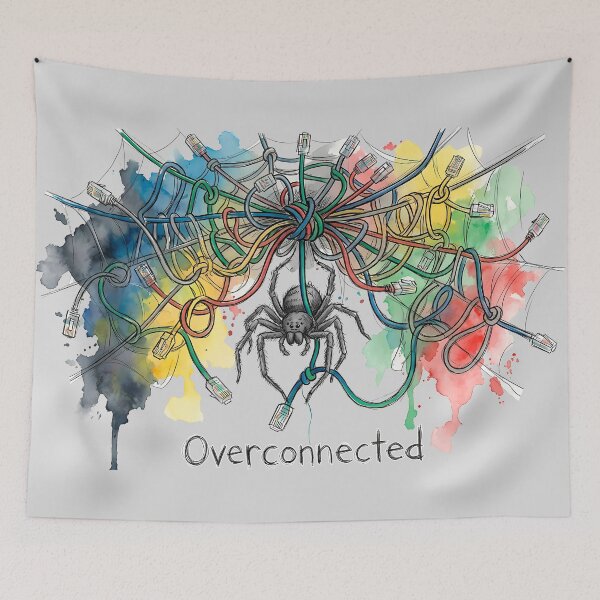 Item preview, Overconnected: The World Wide Web Tech Spider Illustration designed and sold by SoulPT.