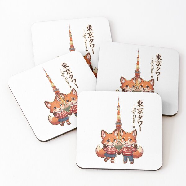 Item preview, Cute Foxes at Tokyo Tower - Matching Winter Sweater Chibi Travel Art designed and sold by TaiwanMemory.
