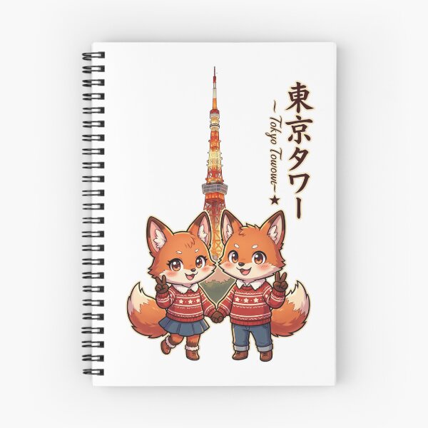Item preview, Cute Foxes at Tokyo Tower - Matching Winter Sweater Chibi Travel Art designed and sold by TaiwanMemory.