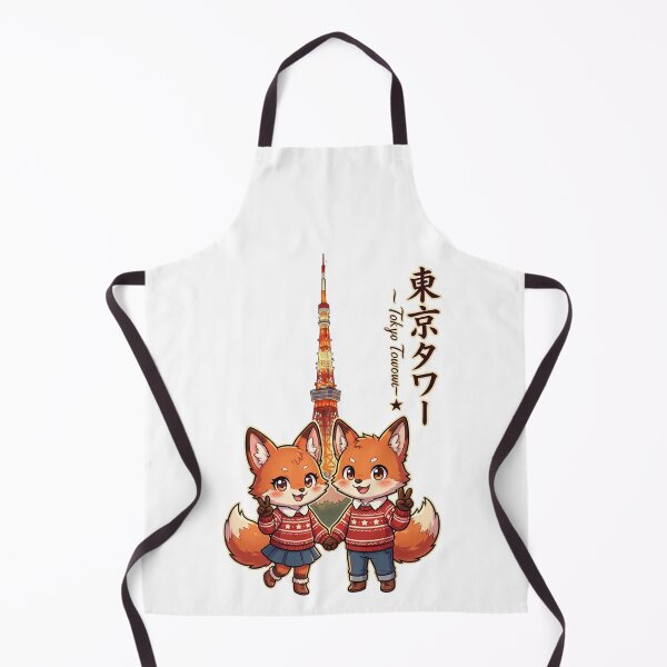Item preview, Cute Foxes at Tokyo Tower - Matching Winter Sweater Chibi Travel Art designed and sold by TaiwanMemory.