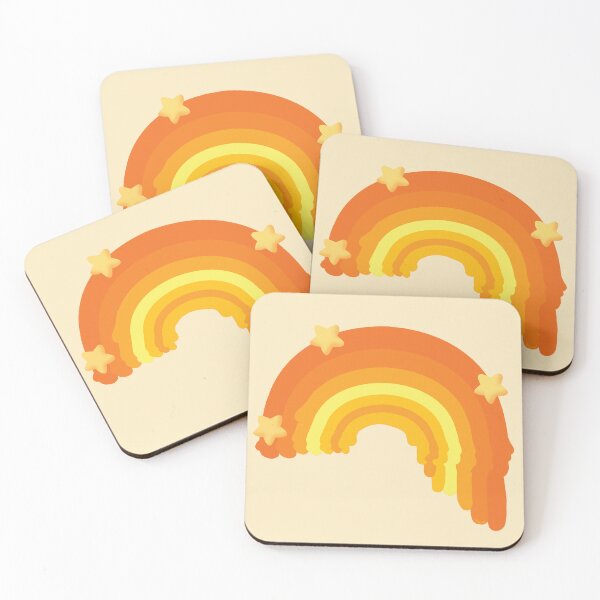 Item preview, Groovy Retro Orange Rainbow with Yellow Stars designed and sold by Karin Taylor.