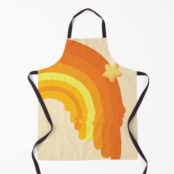 Item preview, Groovy Retro Orange Rainbow with Yellow Stars designed and sold by Karin Taylor.