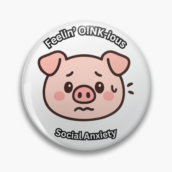 Item preview, Cute Socially Anxious Pig [Transparent Black Outline Edition] designed and sold by Anxiously Introverted.