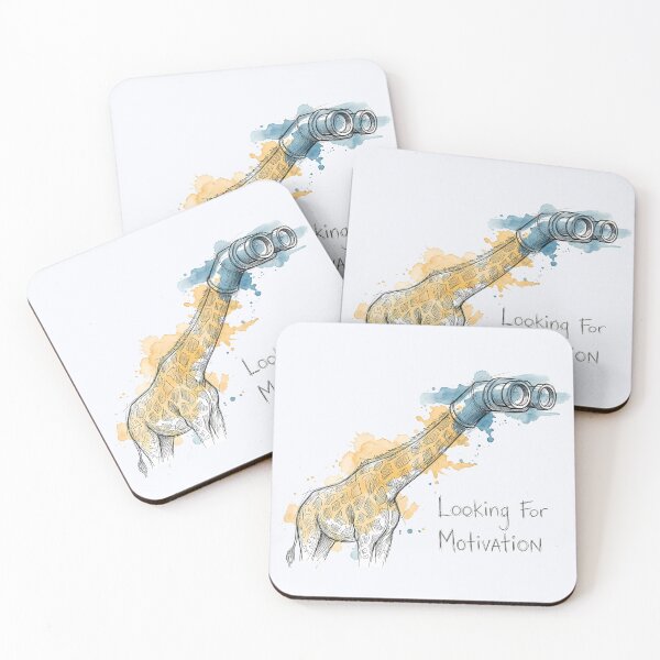 Item preview, Looking For Motivation: Quirky Giraffe Binocular Illustration designed and sold by SoulPT.