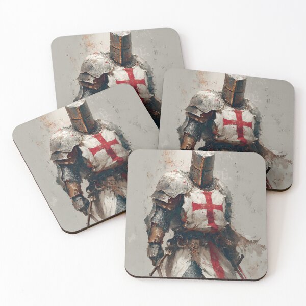 Item preview, Knight of God Templar Crusader Medieval Warrior Two Swords Art designed and sold by GrinGalore.