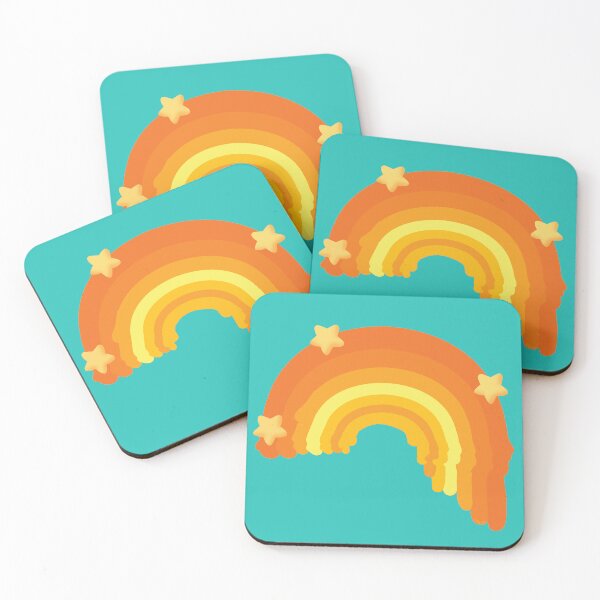 Item preview, Groovy Retro Orange Rainbow with Yellow Stars designed and sold by Karin Taylor.