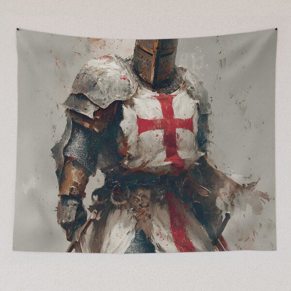 Item preview, Knight of God Templar Crusader Medieval Warrior Two Swords Art designed and sold by GrinGalore.