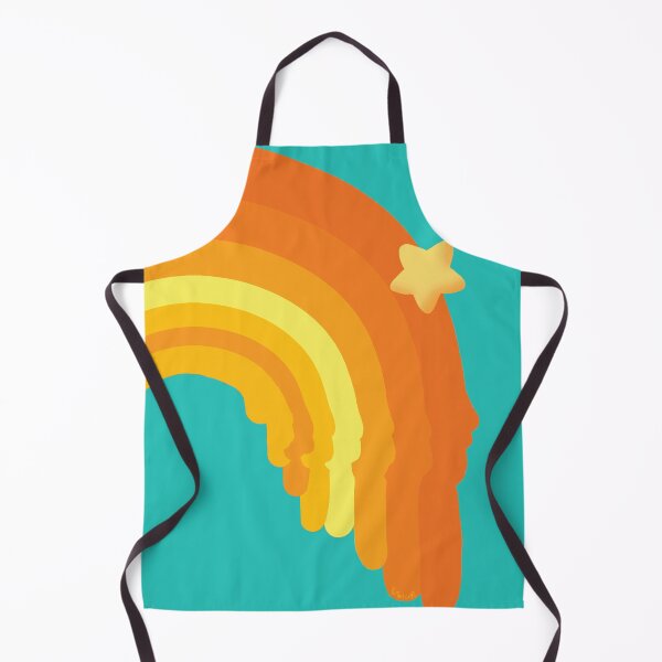 Item preview, Groovy Retro Orange Rainbow with Yellow Stars designed and sold by Karin Taylor.