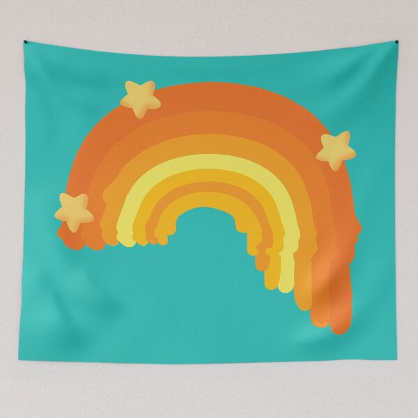 Item preview, Groovy Retro Orange Rainbow with Yellow Stars designed and sold by Karin Taylor.