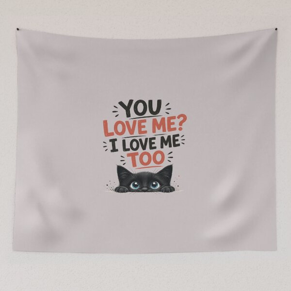 Item preview, You Love Me I Love Me Too Funny Sarcastic Black Cat Self Love Art designed and sold by PrintAura15.