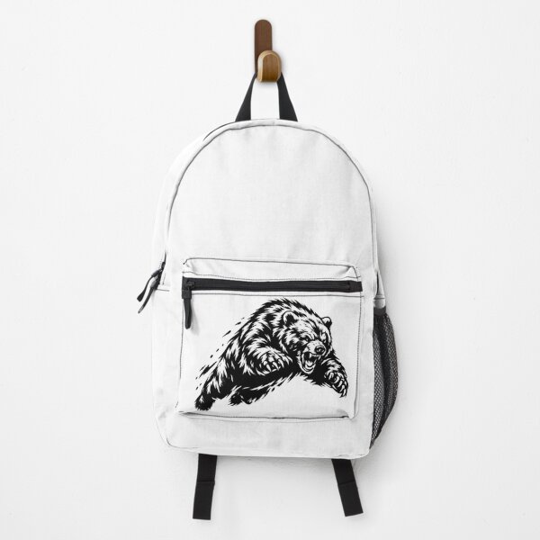 Item preview, Fierce Charging Bear Illustration – Black & White Wild Animal Tattoo Style designed and sold by MartBook.