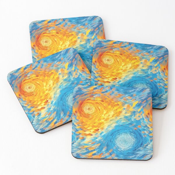 Item preview, Swirling Sunset Sea – Impressionist Sun and Waves designed and sold by helgekerler.