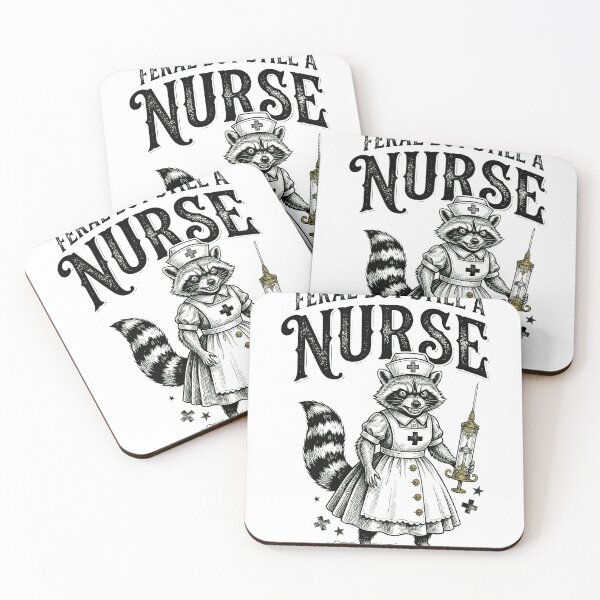 Item preview, Feral But Still a Nurse Raccoon designed and sold by PDKDesigns.