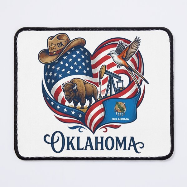 Item preview, Oklahoma Heart - Patriotic Western USA Design designed and sold by ShirtsUp-Lane.
