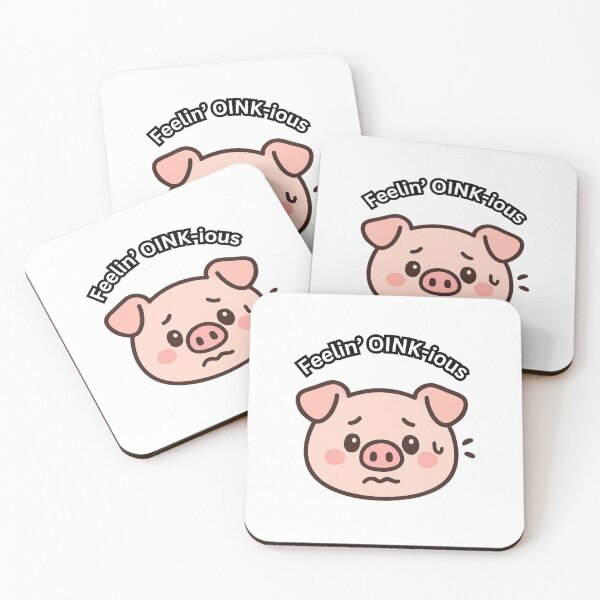 Item preview, Cute Anxious Pig [Transparent Black Outline Edition] designed and sold by Anxiously Introverted.