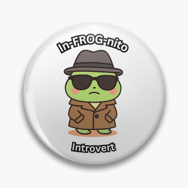 Item preview, Cute Introvert Frog  [Transparent Black Outline Edition] designed and sold by Anxiously Introverted.