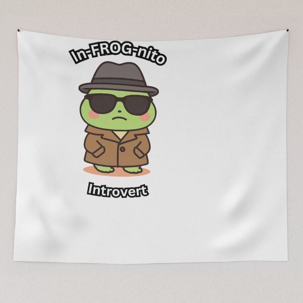 Item preview, Cute Introvert Frog  [Transparent Black Outline Edition] designed and sold by Anxiously Introverted.