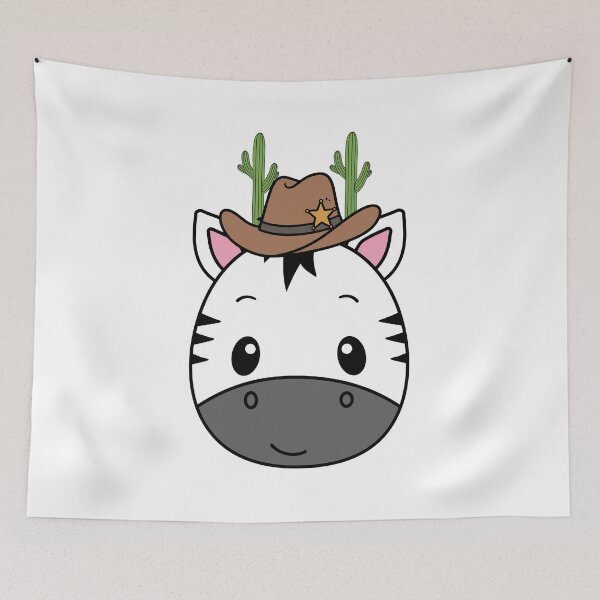 Item preview, Cute Cowboy Zebra with Cactus designed and sold by yuki-hana.