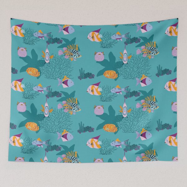 Item preview, Green Submarine Seamless Pattern designed and sold by Outsideuze.