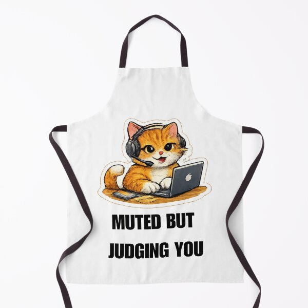 Item preview, MUTED BUT JUDGING YOU design cat coworker designed and sold by DailyQuestPrint.