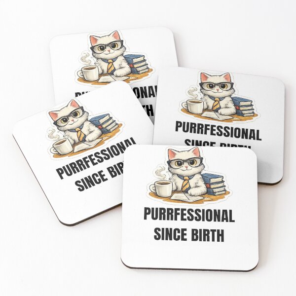 Item preview, PURRFESSIONAL SINCE BIRTH funny office cat design designed and sold by DailyQuestPrint.