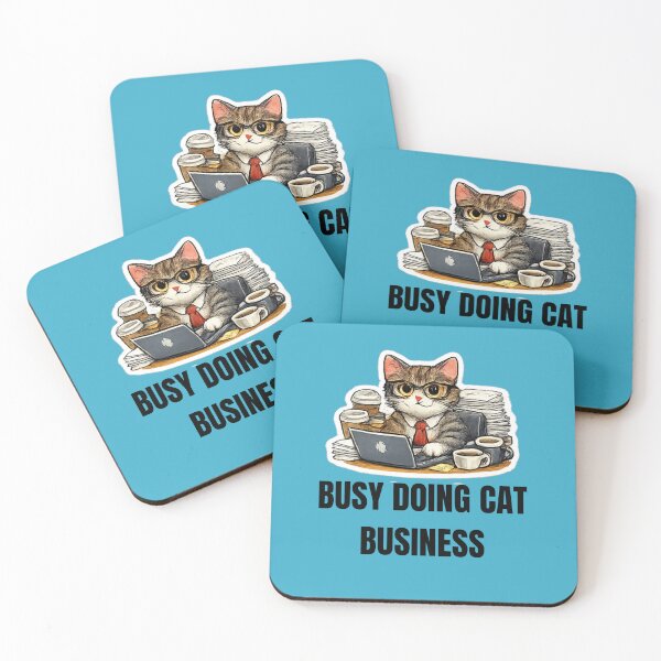 Item preview, BUSY DOING CAT BUSINESS funny cat coworker design designed and sold by DailyQuestPrint.