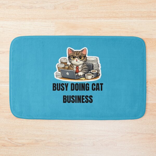 Artikelvorschau, BUSY DOING CAT BUSINESS funny cat coworker design entworfen und verkauft von DailyQuestPrint.