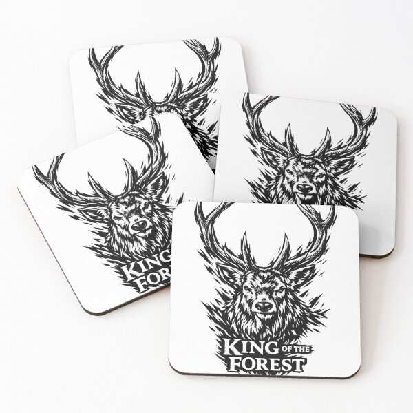 Item preview, King of the Forest Deer Illustration – Majestic Stag Antler Tattoo Style designed and sold by MartBook.