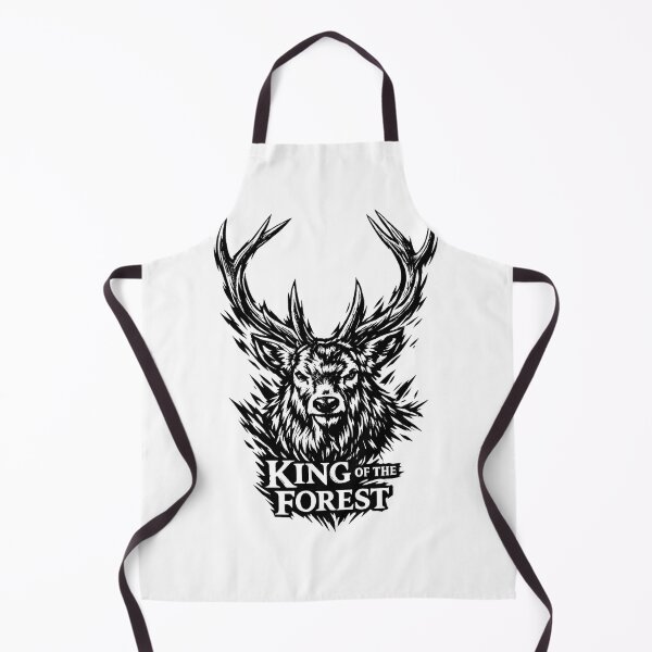 Item preview, King of the Forest Deer Illustration – Majestic Stag Antler Tattoo Style designed and sold by MartBook.