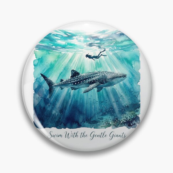 Item preview, Swim With The Gentle Giants Whale Shark Ningaloo Reef Watercolor Style designed and sold by Yellowriversss.