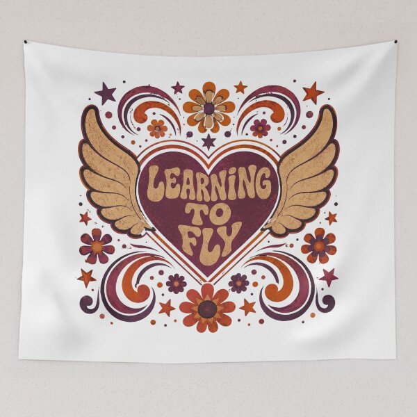 Item preview, Learning To Fly | Vintage Flower Power Heart designed and sold by ScanMood.