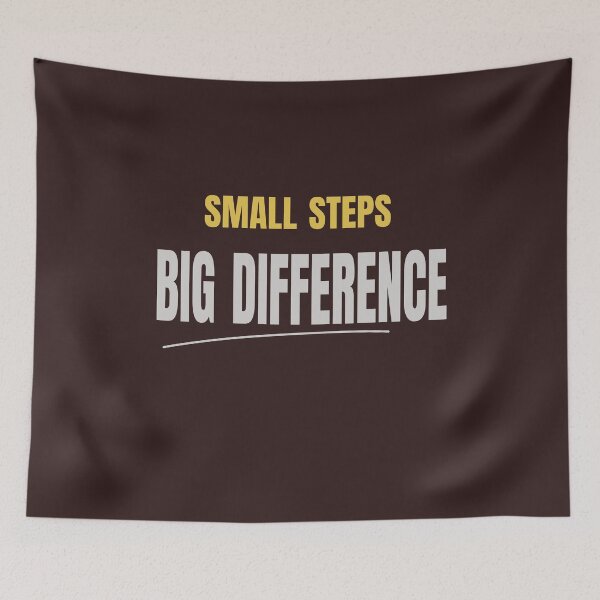 Item preview, Small Steps Big Difference Typography Motivational Design designed and sold by HeartAndArtShop.