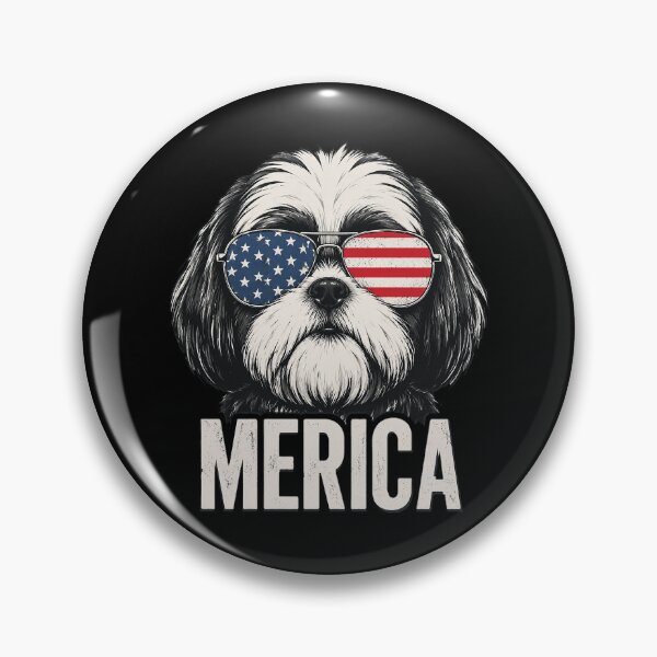Item preview, Shih Tzu Dog 'Merica Patriotic 4th of July American Flag designed and sold by OlakunleOloroz.