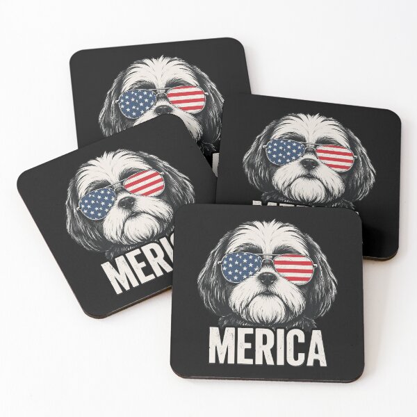Item preview, Shih Tzu Dog 'Merica Patriotic 4th of July American Flag designed and sold by OlakunleOloroz.