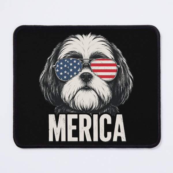 Item preview, Shih Tzu Dog 'Merica Patriotic 4th of July American Flag designed and sold by OlakunleOloroz.