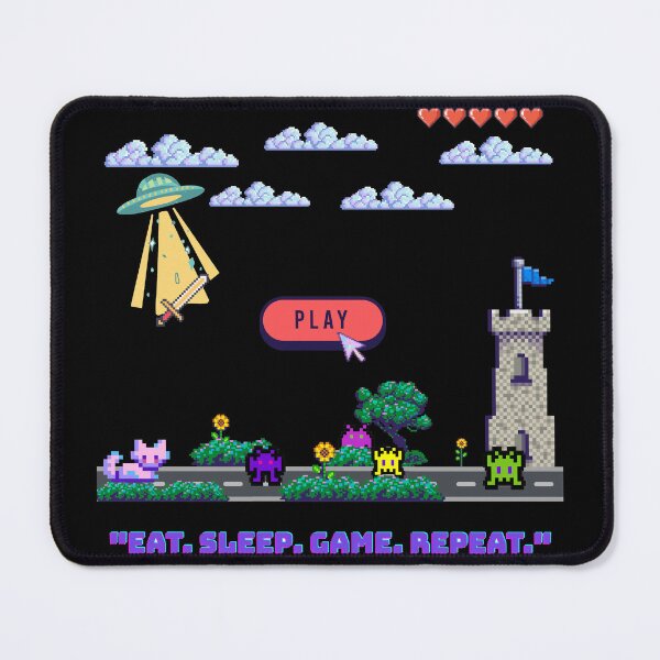 Item preview, Retro Pixel Art Gaming Eat Sleep Game Repeat designed and sold by pranshuvibes.