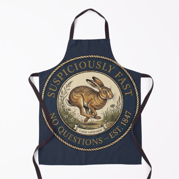 Item preview, Suspiciously Fast No Questions Hare Club Humor Badge designed and sold by CalmCapy Co.