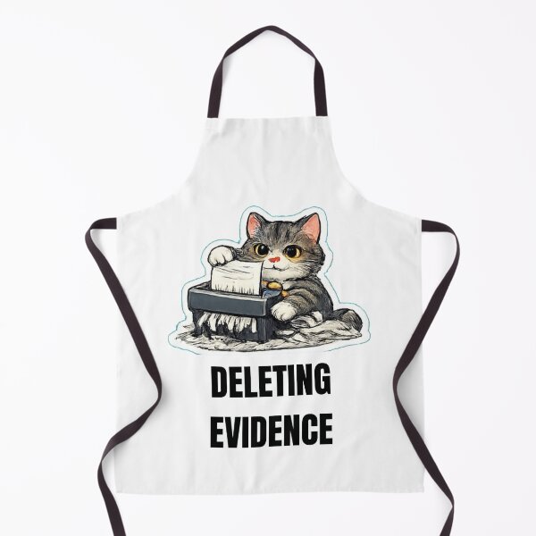 Item preview, DELETING EVIDENCE office cat design designed and sold by DailyQuestPrint.