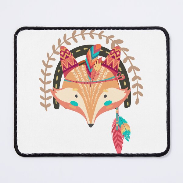 Item preview, Cute Boho Fox with Feathers designed and sold by yuki-hana.