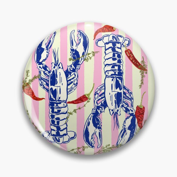 Item preview, Spicy Lobster Coastal Stripes Euro Summer Aesthetic designed and sold by MaiZephyr.