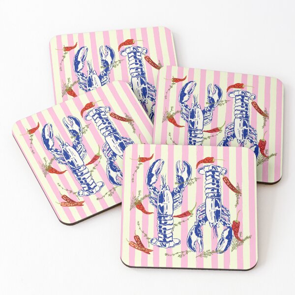 Item preview, Spicy Lobster Coastal Stripes Euro Summer Aesthetic designed and sold by MaiZephyr.
