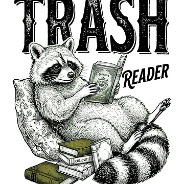 Artwork thumbnail, Trash Reader Raccoon by PDKDesigns
