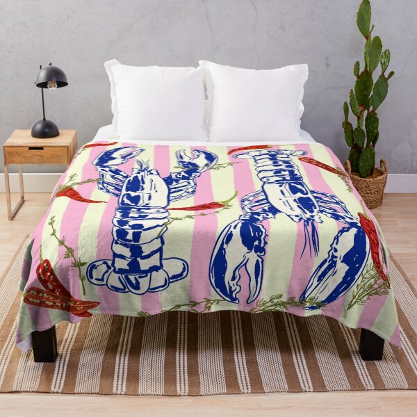 Item preview, Spicy Lobster Coastal Stripes Euro Summer Aesthetic designed and sold by MaiZephyr.