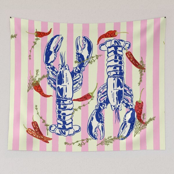 Item preview, Spicy Lobster Coastal Stripes Euro Summer Aesthetic designed and sold by MaiZephyr.