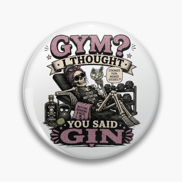 Item preview, Gym or gin? Skeleton's choice! designed and sold by Side Quest Co..