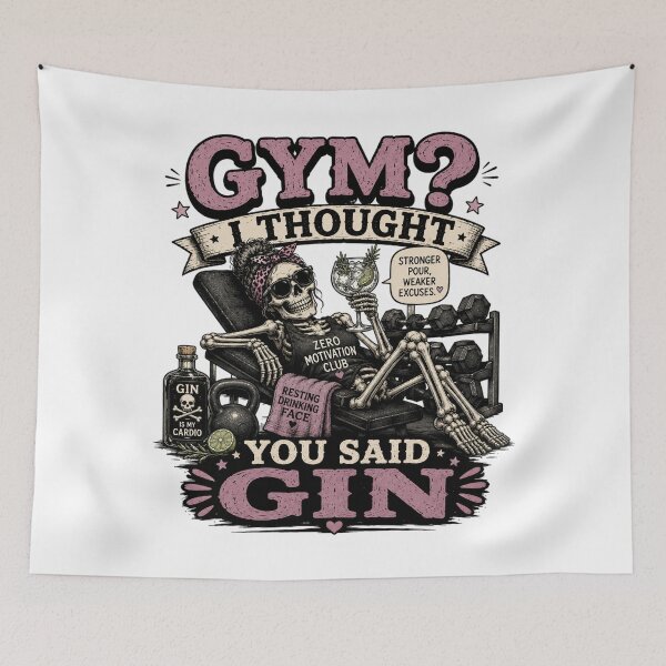 Item preview, Gym or gin? Skeleton's choice! designed and sold by Side Quest Co..